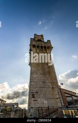 Tower of the Town Hall of Montepulciano in Tuscany Stock Photo