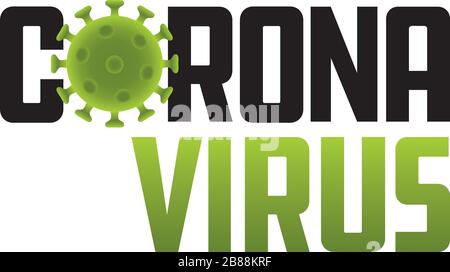 Corona Virus logo illustration with virus molecule Set of two different Corona Virus vector graphics or badges showing molecular structure. Stock Vector
