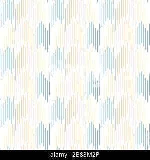 Ikat whimsical chevron lines seamless pattern. Vector gradient pastel variegated zig zag stripe marks background. Playful abstract geometric striped Stock Vector