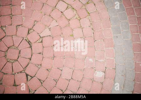 stone pavement in perspective with nobody. old streets in summer Stock Photo