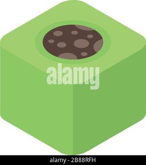 Green turkish sweet icon, isometric style Stock Vector