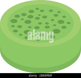 Green ramadan dessert icon, isometric style Stock Vector