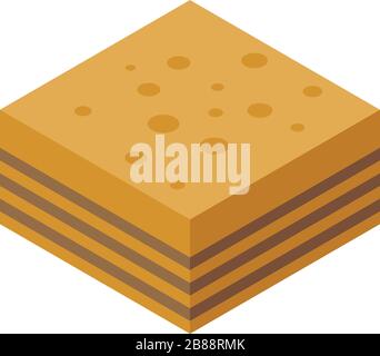 Sweet baklava icon, isometric style Stock Vector