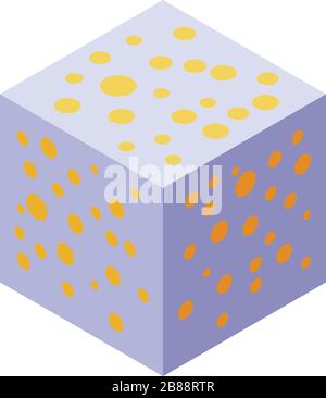 Cube arab sweet icon, isometric style Stock Vector