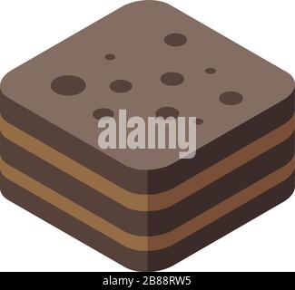 Chocolate turkish sweet icon, isometric style Stock Vector