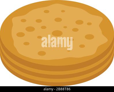 Turkish pancake icon, isometric style Stock Vector