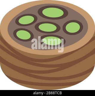 Baked baklava icon, isometric style Stock Vector