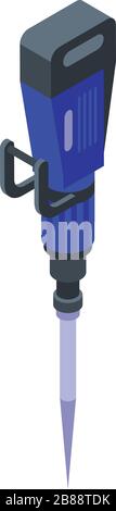 Drill hammer icon, isometric style Stock Vector