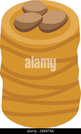 Turkish nut roll icon, isometric style Stock Vector