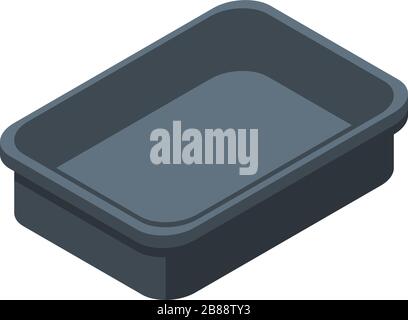 Empty black container icon, isometric style Stock Vector