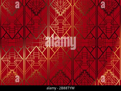 Luxury geometric background. Vector illustrated vintage wedding invitation backdrop, greeting card in art deco. Stock Vector