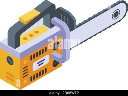 Chainsaw icon, isometric style Stock Vector