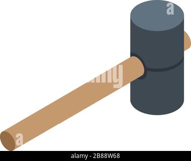 Sledge hammer icon, isometric style Stock Vector