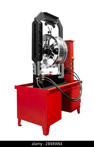 Computerized alignment car tire machine clamp. laser Stock Photo - Alamy