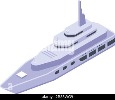 Sea yacht icon, isometric style Stock Vector