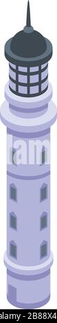 High lighthouse icon, isometric style Stock Vector