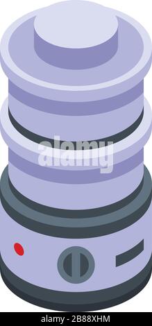 Kitchen steamer icon, isometric style Stock Vector