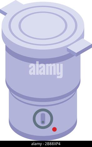 Chinese steamer icon, isometric style Stock Vector