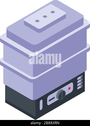 Steamer icon, isometric style Stock Vector
