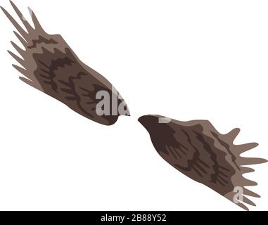Gothic wings icon, isometric style Stock Vector