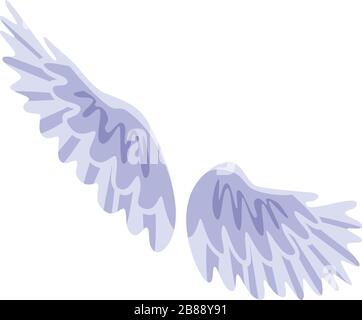 Feather wings icon, isometric style Stock Vector
