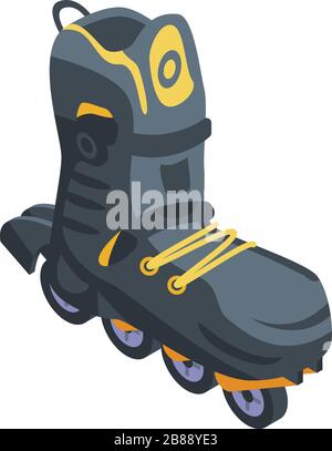 Safety inline skates icon, isometric style Stock Vector
