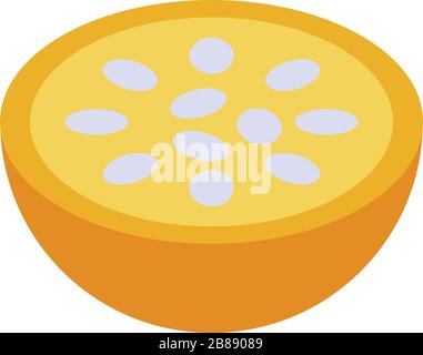 Half physalis seed icon, isometric style Stock Vector