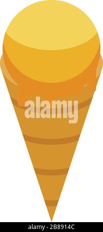 Apricot ice cream icon, isometric style Stock Vector