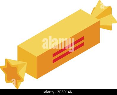 Apricot bonbon icon, isometric style Stock Vector