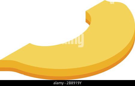 Apricot slice icon, isometric style Stock Vector
