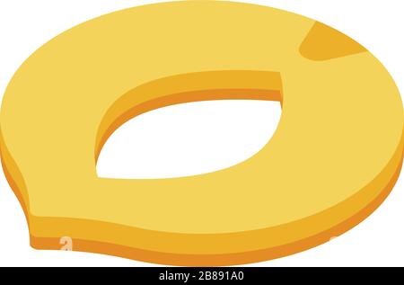 Piece of cutted apricot icon, isometric style Stock Vector