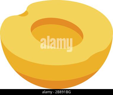 Half eco apricot icon, isometric style Stock Vector