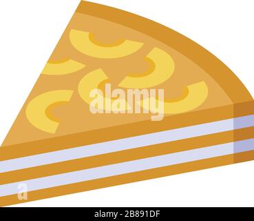 Apricot cheesecake icon, isometric style Stock Vector