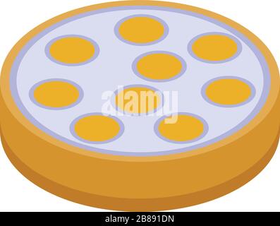 Apricot cake icon, isometric style Stock Vector