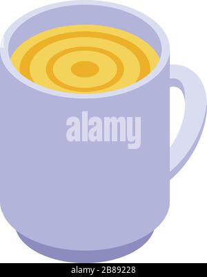 Apricot mug juice icon, isometric style Stock Vector