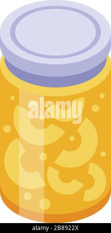 Apricot home jam icon, isometric style Stock Vector