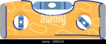 bubble level measure tools repair construction line and fill icon vector illustration Stock Vector