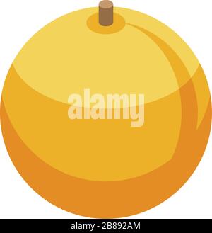 Whole apricot peach icon, isometric style Stock Vector