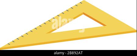 Architect angle ruler icon, isometric style Stock Vector