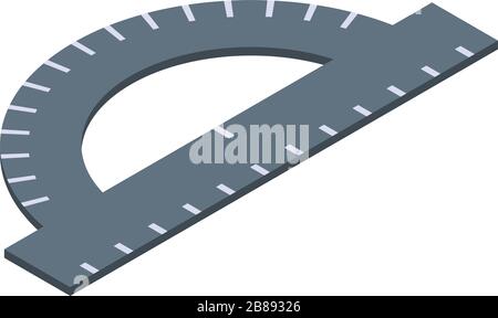 Architect protractor icon, isometric style Stock Vector