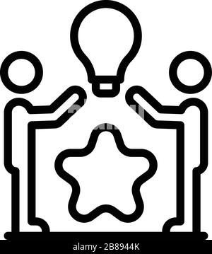 Teamwork innovation icon, outline style Stock Vector