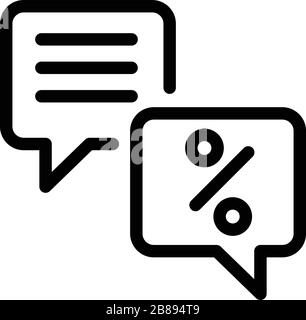 Conversion rate chat icon, outline style Stock Vector
