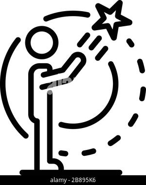 Star explore skill icon, outline style Stock Vector
