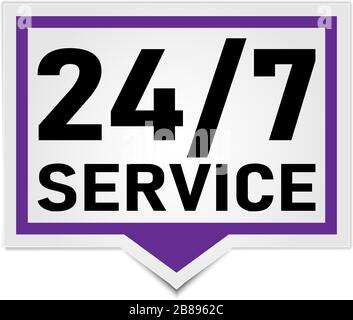 24 7 icon. service 24 hours a day and 7 days a week Stock Vector