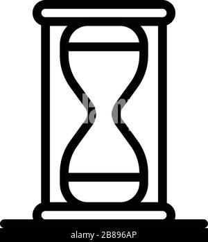 Mission hourglass icon, outline style Stock Vector