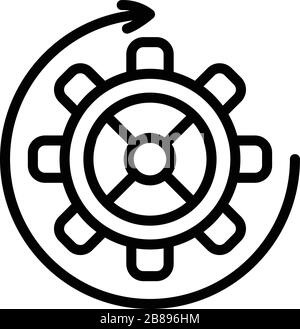Watch gear wheel icon, outline style Stock Vector