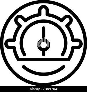 Barometer arrow icon, outline style Stock Vector