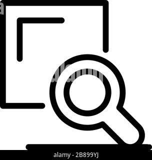 Tiler magnifier icon, outline style Stock Vector