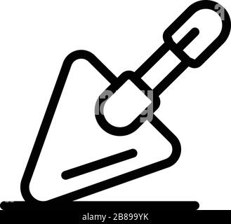 Tiler trowel icon, outline style Stock Vector
