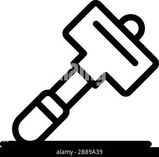 Tiler hammer icon, outline style Stock Vector